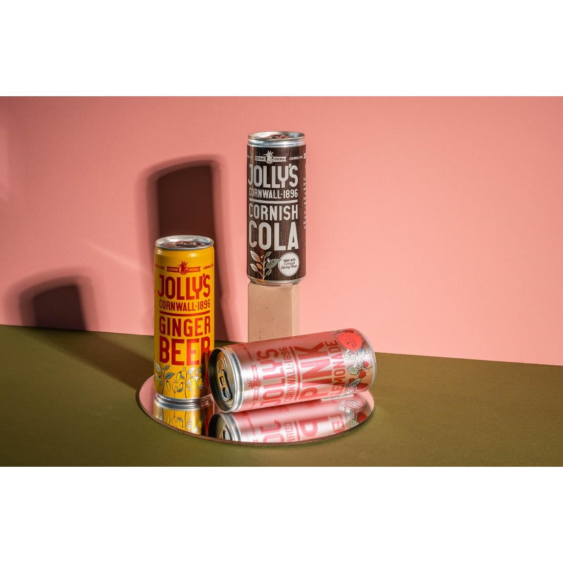 Jolly's Cornish Pink Lemonade Cans 250ml (24 Pack)