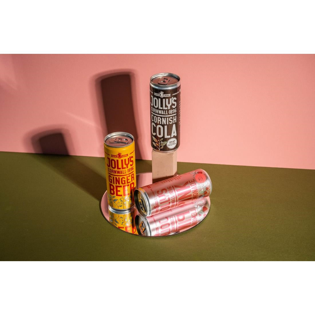 Jolly's Cornish Pink Lemonade Cans 250ml (24 Pack)