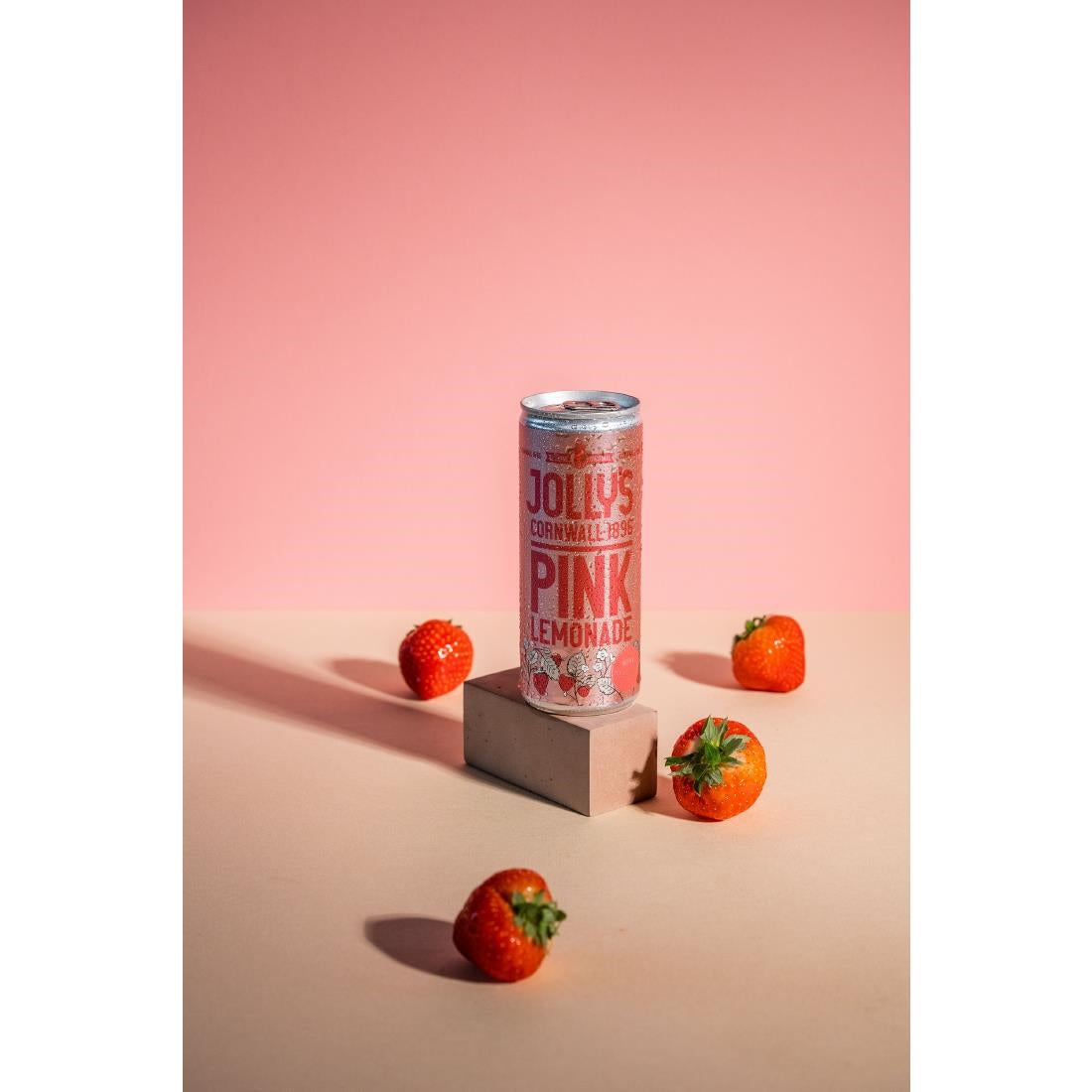 Jolly's Cornish Pink Lemonade Cans 250ml (24 Pack)