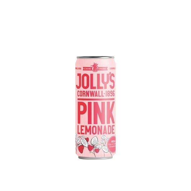 Jolly's Cornish Pink Lemonade Cans 250ml (24 Pack)