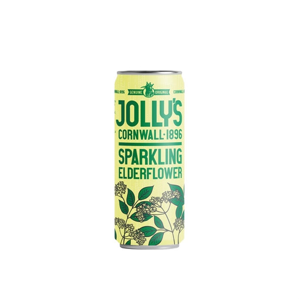 Jolly's Cornish Sparkling Elderflower Cans 250ml (24 Pack)