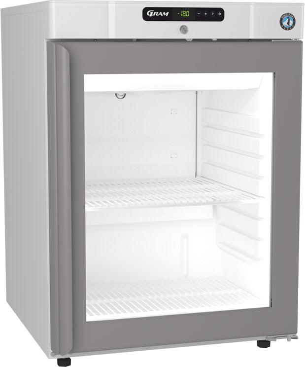 Hoshizaki Compact FG220L DR G U Glass Single Door White Undercounter Display Freezer  123 Litres