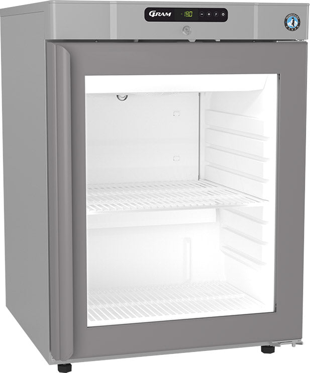 Hoshizaki Compact FG220R DR G U Glass Single Door Stainless Steel Undercounter Display Freezer  123 Litres