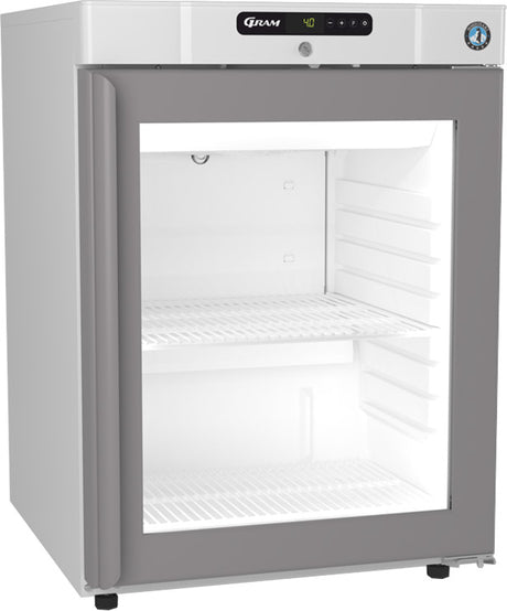 Hoshizaki Compact KG220L DR G U Glass Single Door White Undercounter Display Fridge  123 Litres