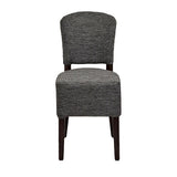 Hanoi Dining Chairs In Dark Walnut with Shetland Smoke Seatpad (2 Pack)