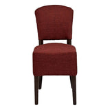 Hanoi Dining Chairs In Dark Walnut with Shetland Scarlet Seatpad (2 Pack)