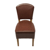 Hanoi Dining Chairs In Weathered Oak with Bison Vinyl Espresso (2 Pack)