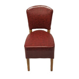 Hanoi Dining Chairs In Weathered Oak with Bison Vinyl Bordeaux (2 Pack)
