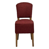 Hanoi Dining Chairs In Weathered Oak with Shetland Scarlet Seatpad (2 Pack)