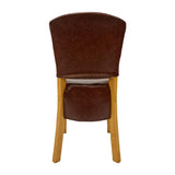 Hanoi Dining Chairs In Soft Oak with Bison Vinyl Espresso (2 Pack)