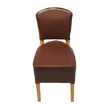 Hanoi Dining Chairs In Soft Oak with Bison Vinyl Espresso (2 Pack)