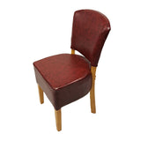 Hanoi Dining Chairs In Soft Oak with Bison Vinyl Bordeaux (2 Pack)
