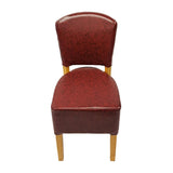 Hanoi Dining Chairs In Soft Oak with Bison Vinyl Bordeaux (2 Pack)