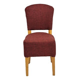 Hanoi Dining Chairs In Soft Oak with Shetland Scarlet Seatpad (2 Pack)