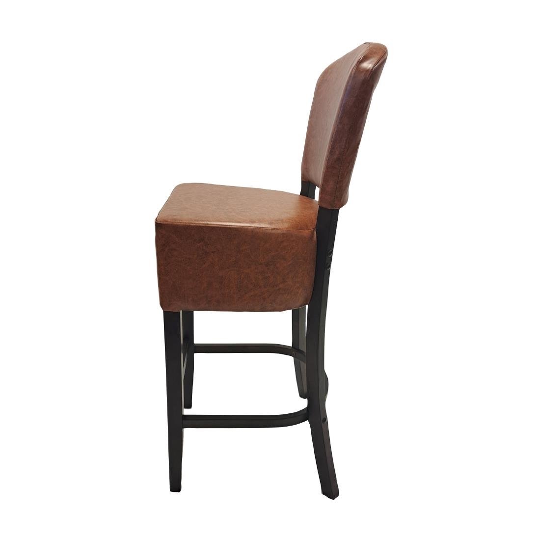 Hanoi Bar Chair in Dark Walnut with Bison Tan Vinyl