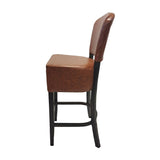 Hanoi Bar Chair in Dark Walnut with Bison Tan Vinyl