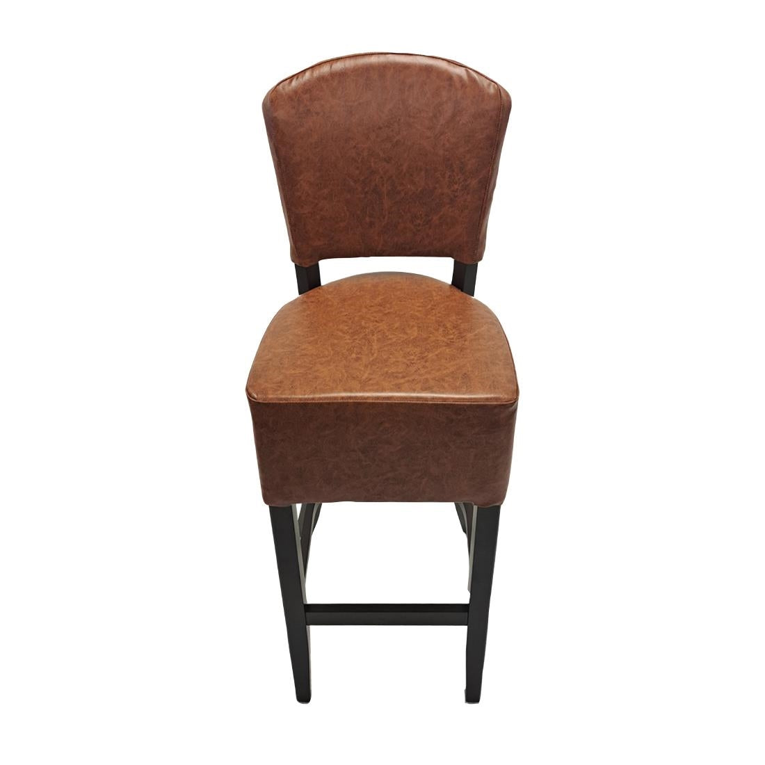 Hanoi Bar Chair in Dark Walnut with Bison Tan Vinyl