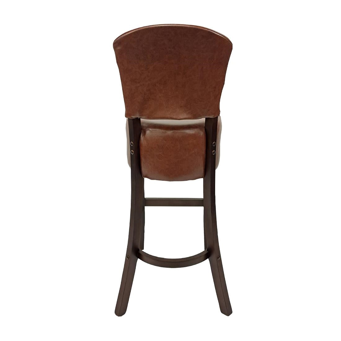Hanoi Bar Chair in Dark Walnut with Bison Espresso Vinyl