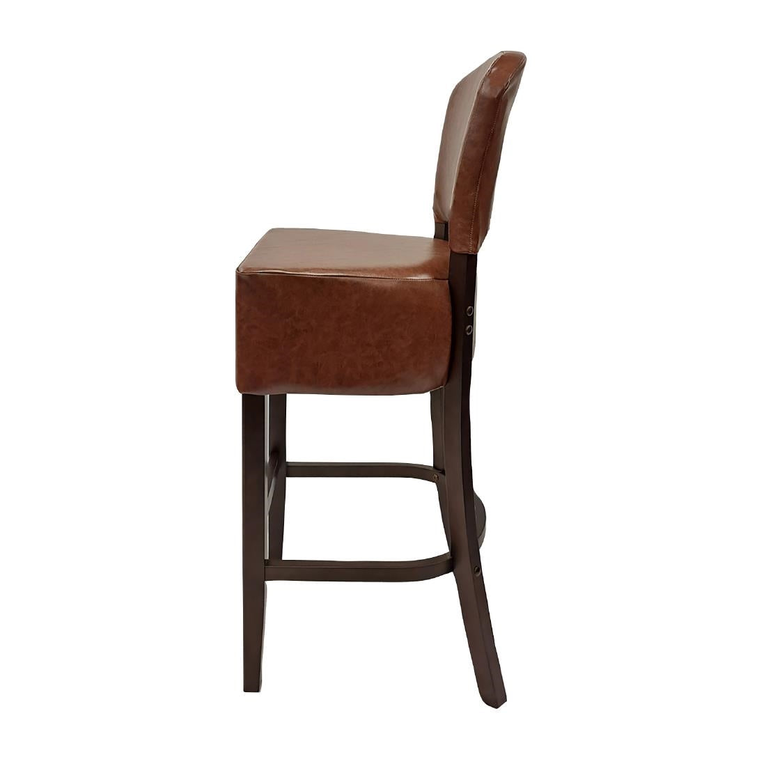 Hanoi Bar Chair in Dark Walnut with Bison Espresso Vinyl