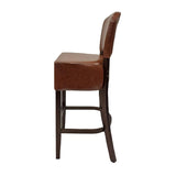 Hanoi Bar Chair in Dark Walnut with Bison Espresso Vinyl