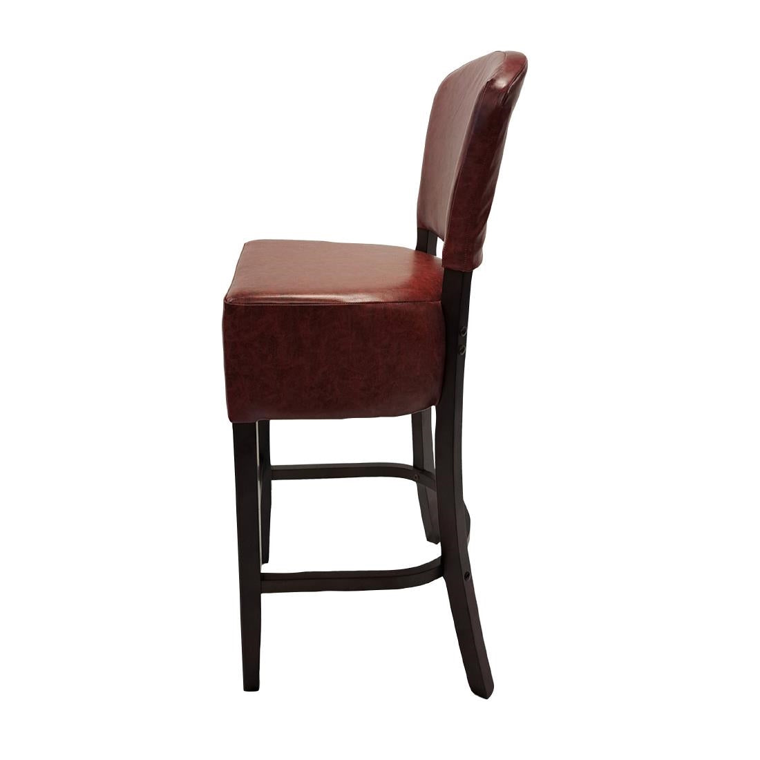Hanoi Bar Chair in Dark Walnut with Bison Bordeaux Vinyl