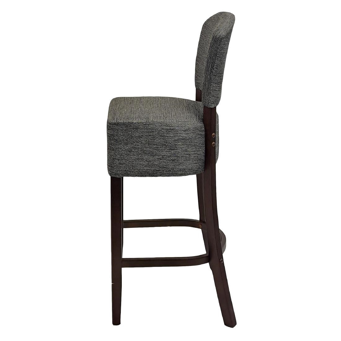 Hanoi Bar Chair in Dark Walnut with Shetland Smoke Seatpad