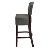 Hanoi Bar Chair in Dark Walnut with Shetland Smoke Seatpad