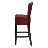 Hanoi Bar Chair in Dark Walnut with Shetland Scarlet Seatpad
