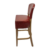 Hanoi Bar Chair in Weathered Oak with Bison Bordeaux Vinyl