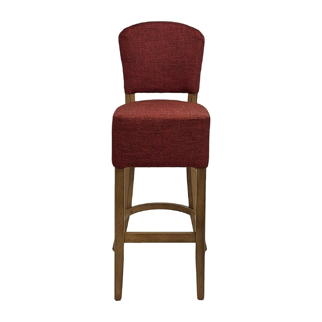 Hanoi Bar Chair in Weathered Oak with Shetland Scarlett