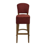 Hanoi Bar Chair in Weathered Oak with Shetland Scarlett