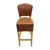 Hanoi Bar Chair in Soft Oak with Bison Tan Vinyl