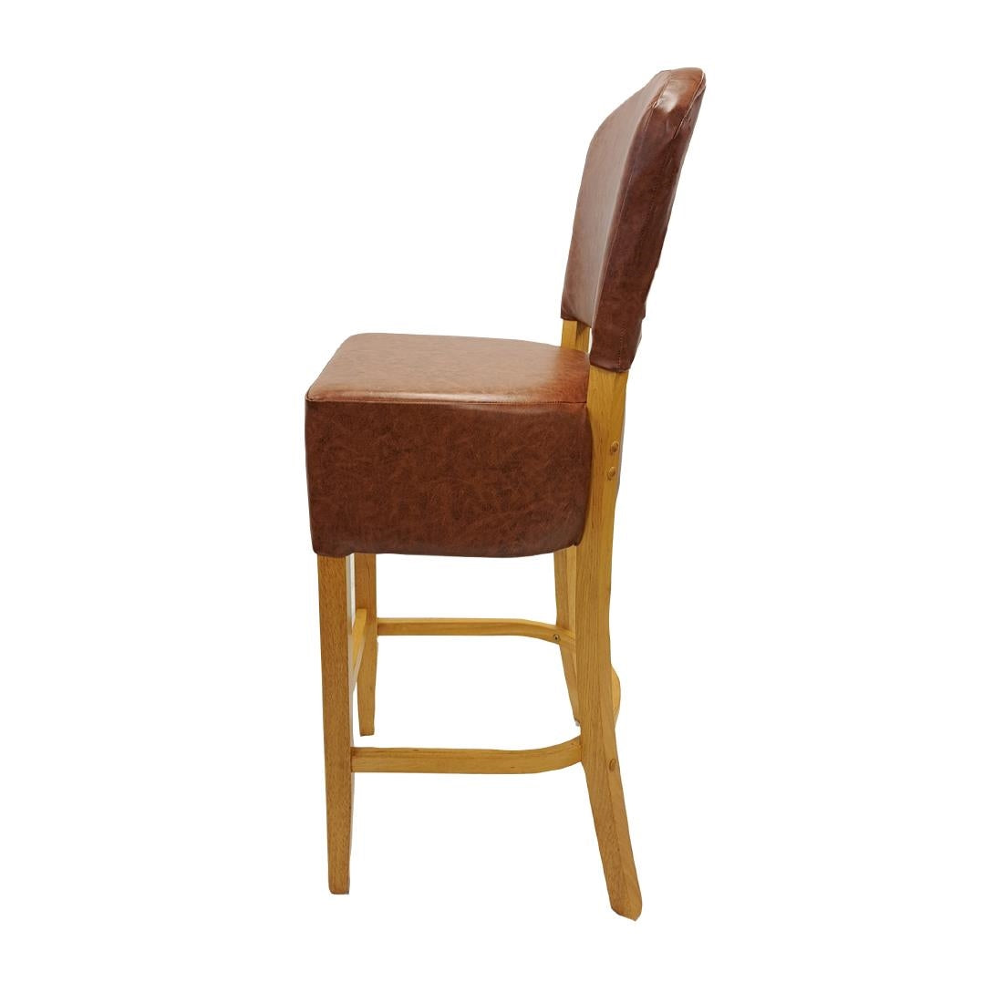 Hanoi Bar Chair in Soft Oak with Bison Tan Vinyl