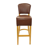 Hanoi Bar Chair in Soft Oak with Bison Espresso Vinyl