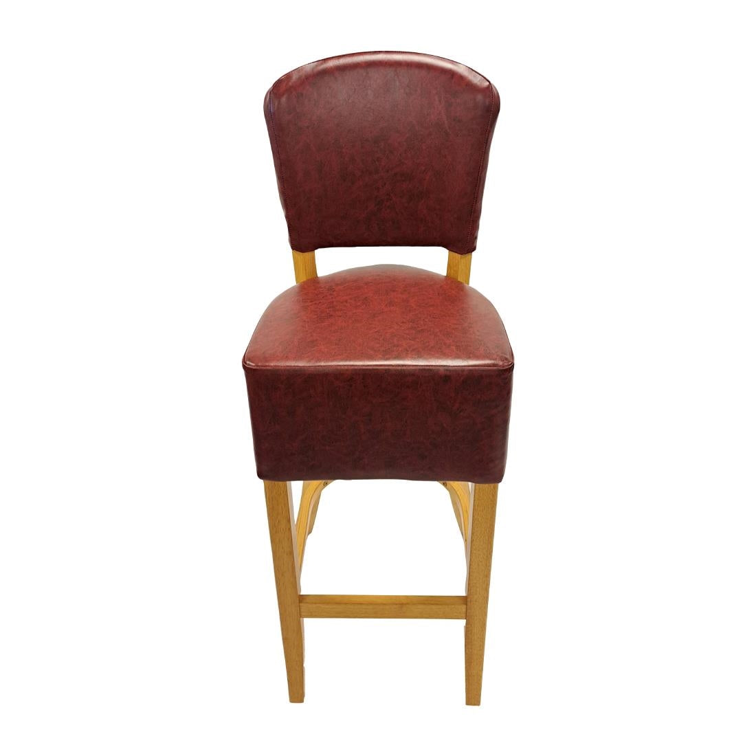Hanoi Bar Chair in Soft Oak with Bison Bordeaux Vinyl