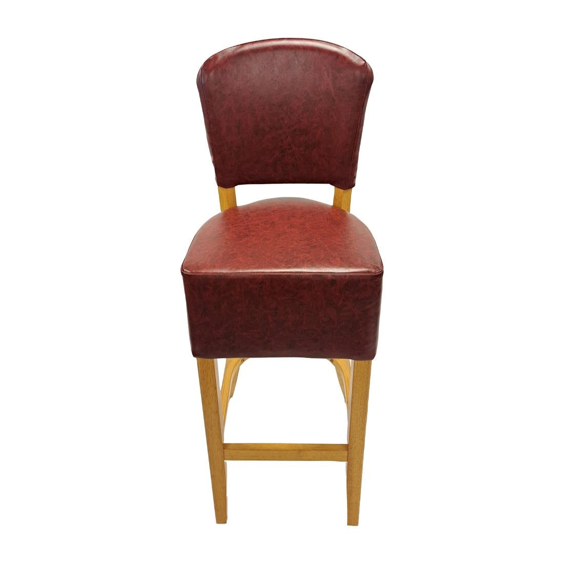 Hanoi Bar Chair in Soft Oak with Bison Bordeaux Vinyl