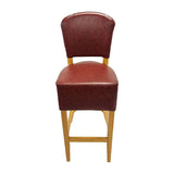 Hanoi Bar Chair in Soft Oak with Bison Bordeaux Vinyl