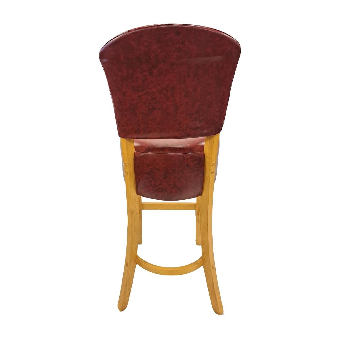 Hanoi Bar Chair in Soft Oak with Bison Bordeaux Vinyl