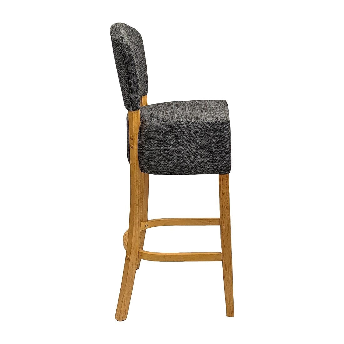 Hanoi Bar Chairs in Soft Oak with Shetland Smoke Seatpad