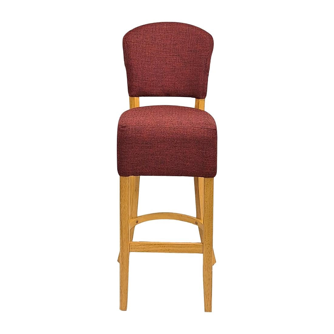 Hanoi Bar Chairs in Soft Oak with Shetland Scarlett Seatpad