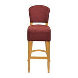Hanoi Bar Chairs in Soft Oak with Shetland Scarlett Seatpad
