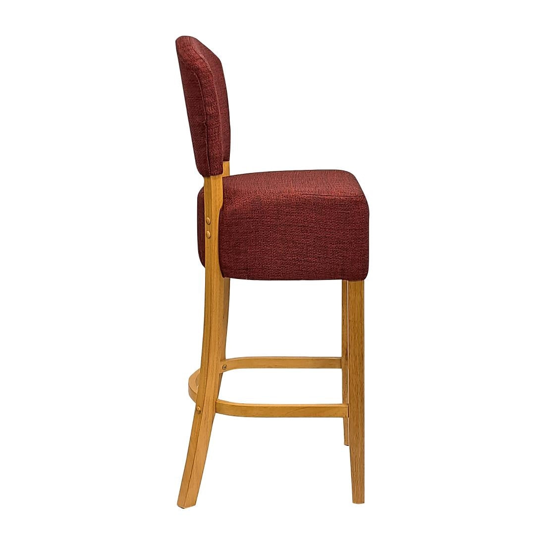 Hanoi Bar Chairs in Soft Oak with Shetland Scarlett Seatpad