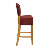 Hanoi Bar Chairs in Soft Oak with Shetland Scarlett Seatpad