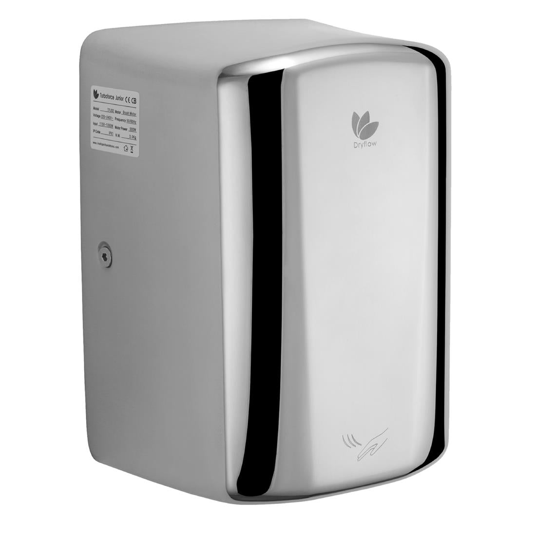 Dryflow Turboforce Junior PLUS Hand Dryer Polished Chrome