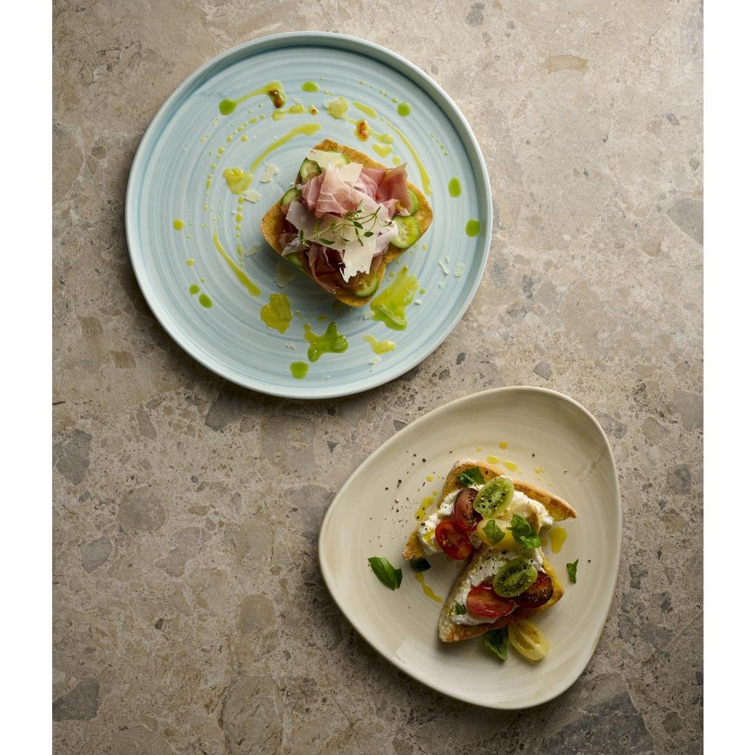 Churchill Stonecast Canvas Natural Lotus Plates 228mm (12 Pack)