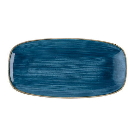 Churchill Stonecast Java Blue Chef's Oblong Plates 288 x 152mm (12 Pack)