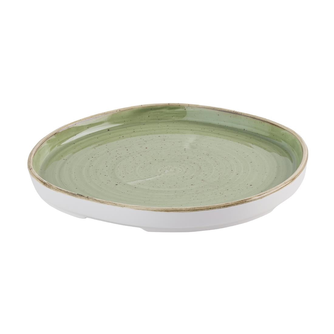 Churchill Stonecast Sage Green Organic Walled Plates 206mm (6 Pack)