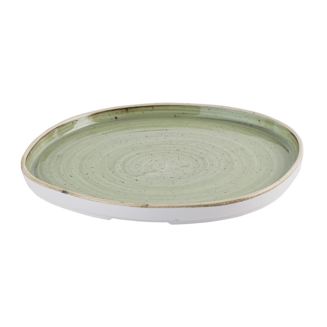 Churchill Stonecast Sage Green Organic Walled Plates 257mm (6 Pack)