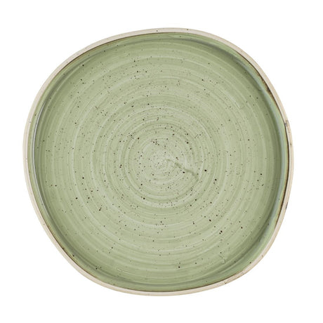 Churchill Stonecast Sage Green Organic Walled Plates 257mm (6 Pack)