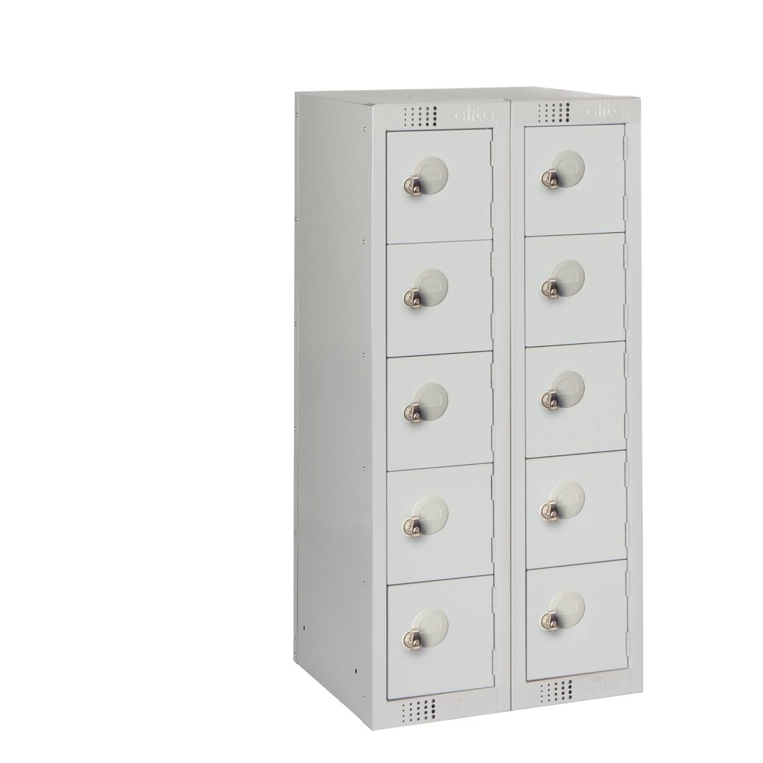 Ten Door Personal Effects Locker Grey Padlock Fitting